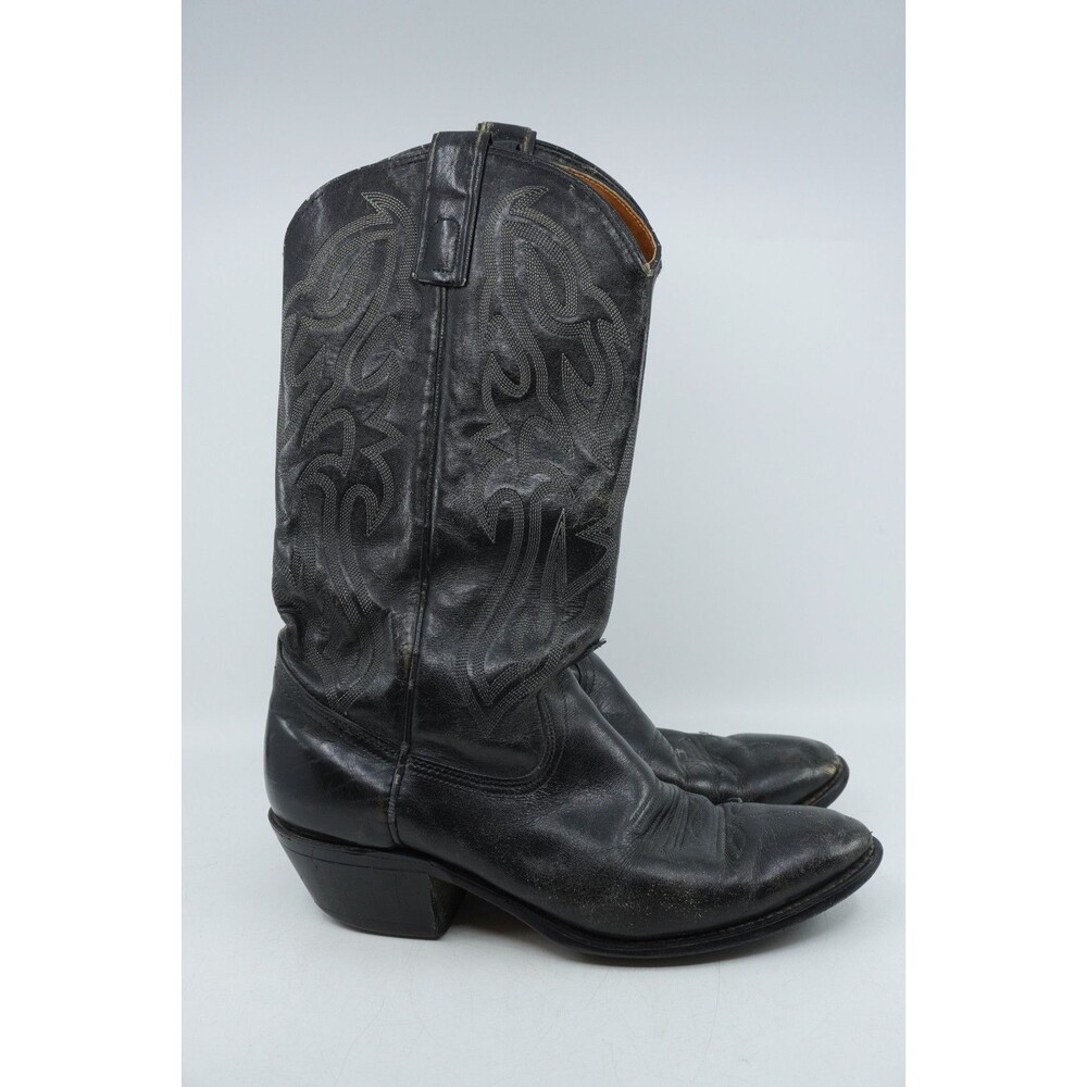 Texas Boot Company Boots Mens Size 9D Black Leather USA Made Western Cowboy